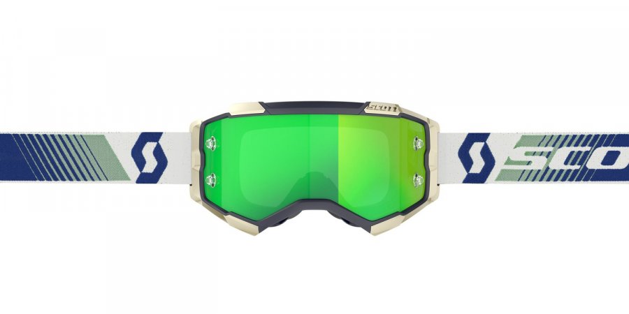 brýle FURY CH modrá/zelená, SCOTT - USA, (plexi zelený chrom)