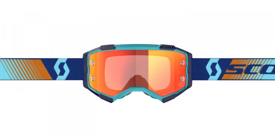 brýle FURY CH modrá/oranžová, SCOTT - USA, (plexi oranžové chrom)