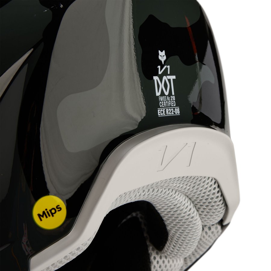 Helma Fox V1 Bnkr Helmet 2024 Black Camo + BRÝLE