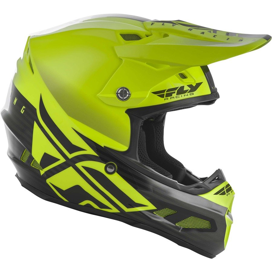 Helma Fly Racing F2 Carbon Shield yellow fluo/black