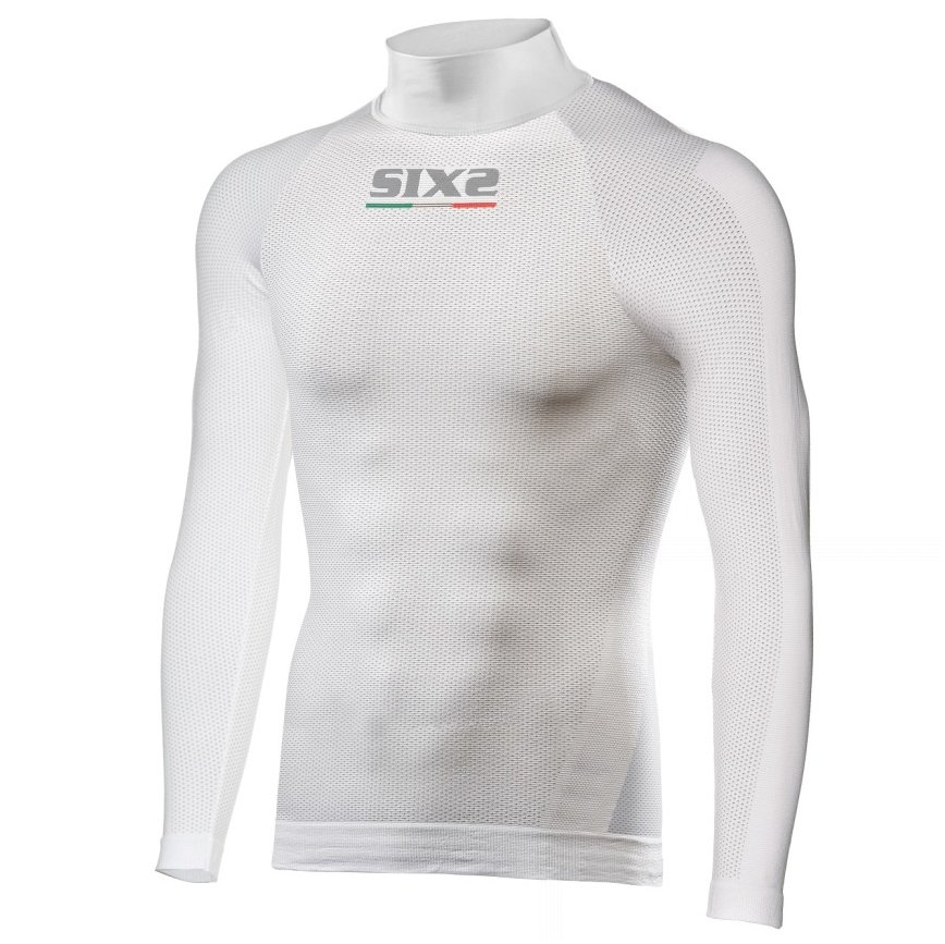 funkční odlehčené tričko SIXS TS3L s dl. rukávem a rolákem white