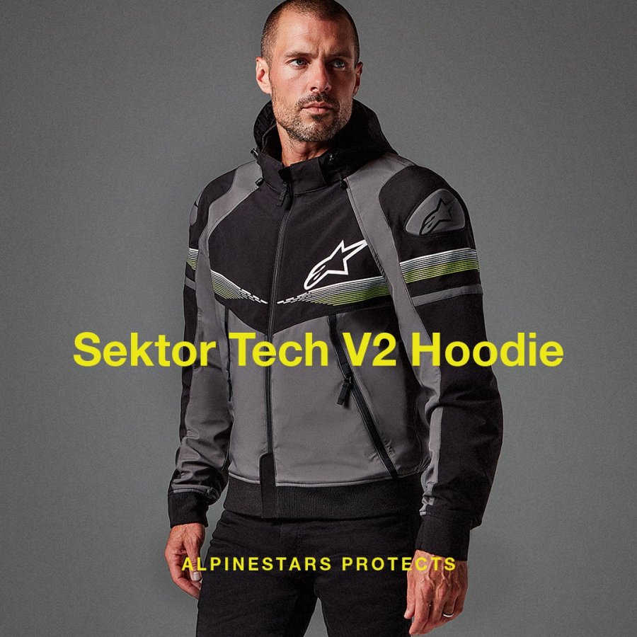 bunda Alpinestars Sektor 2 Tech hoodie grey black yellow fluo 2023