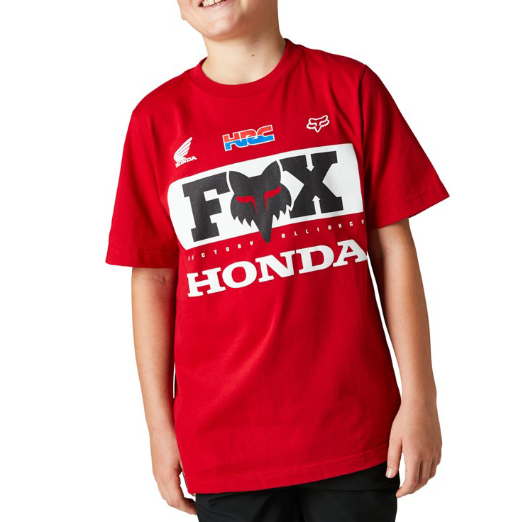 Dětské Triko Fox Yth Honda Ss Tee Flame Red