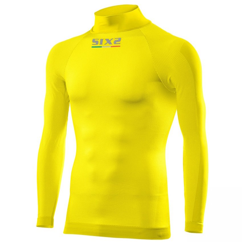 funkční odlehčené tričko SIXS TS3L s dl. rukávem a rolákem yellow