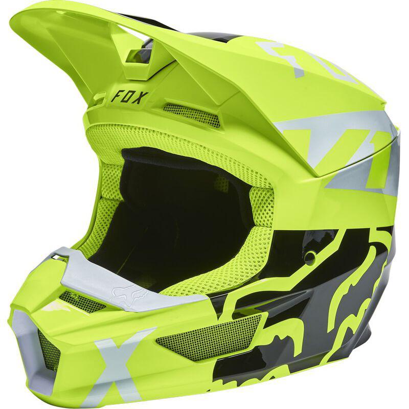 Helma Fox V1 Skew Helmet, Ece Fluo Yellow