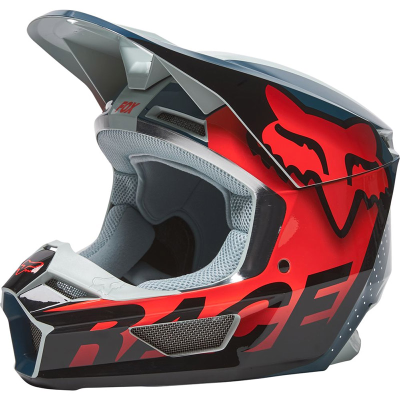 Helma Fox V1 V1 Trice helmet 2022 Grey Orange + BRÝLE