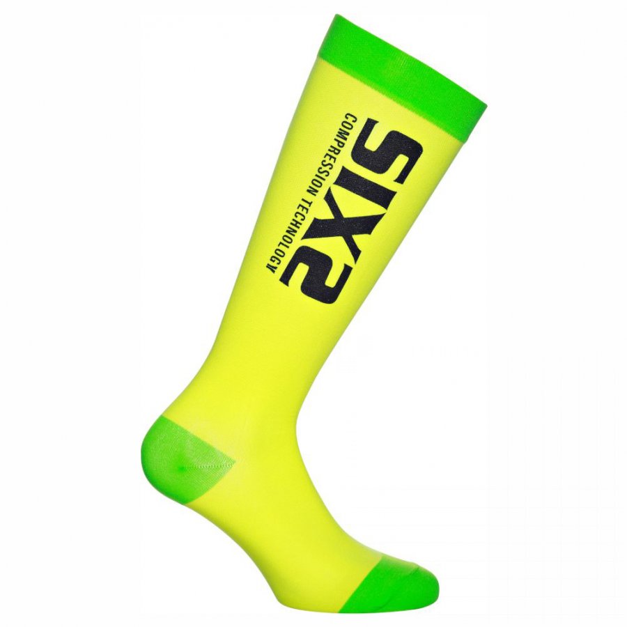 kompresní podkolenky SIXS yellow/green