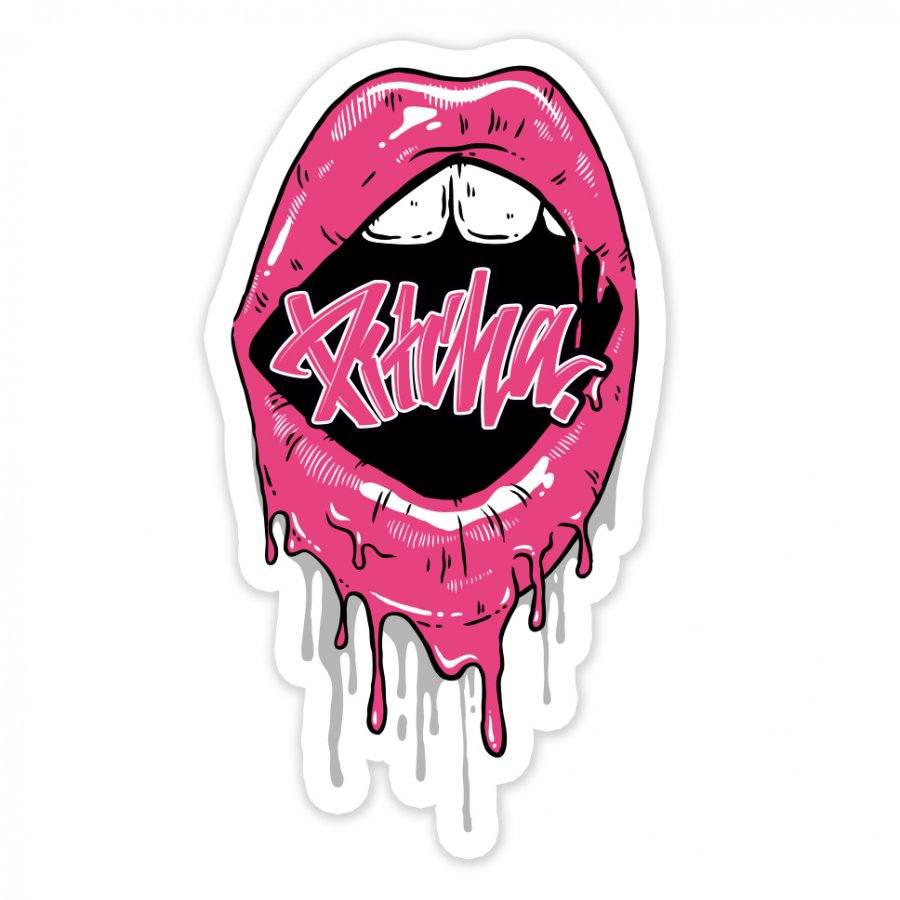 nálepka Pitcha KISS sticker 13cm pink