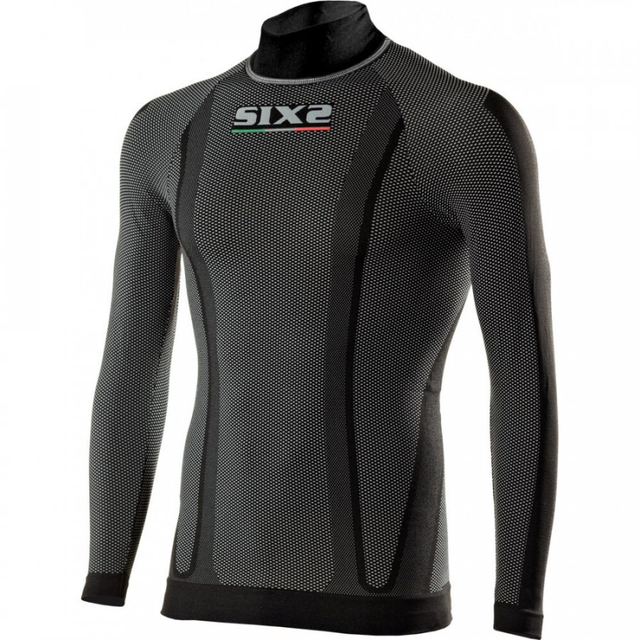 SIXS K TS3 dětské tričko s dl. rukávem a stojáčkem carbon černá 8Y