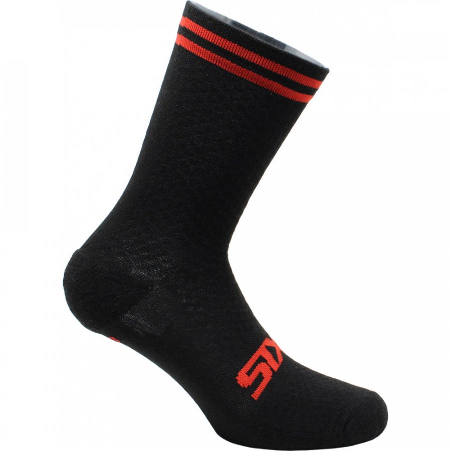 SIXS Merinos ponožky černá/červená I.