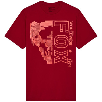 triko Fox Image Skull Ss Prem Tee Cardinal