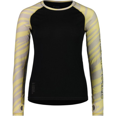 dámské merino triko Mons Royale Bella tech LS wmns limelight camo/black