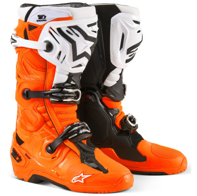 boty Alpinestars Tech 10 Enduro 2025 orange fluo/black/white