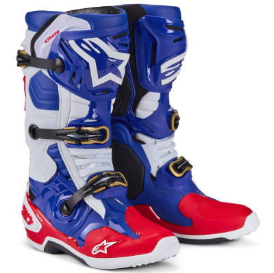 boty Alpinestars Tech 10 limited edition Union RedBud MX red/blue/white/black