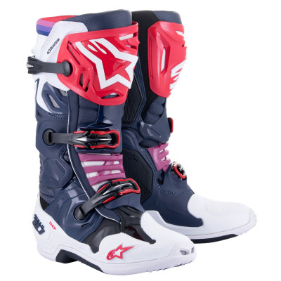 boty Alpinestars Tech 10 Supervented perforated 2025 dark blue/white/red/purple