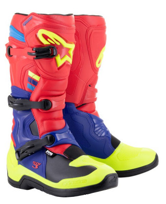 boty Alpinestars Tech 3 2025 red/blue/yellow fluo/black