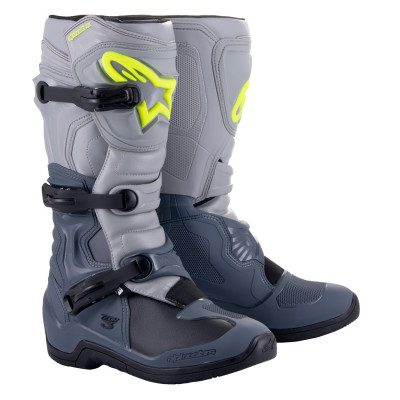 boty Alpinestars Tech 3 2025 light grey/grey/black/yellow fluo