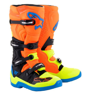 boty AlpinestarsTech 5  2025 orange fluo/yellow fluo/blue/black
