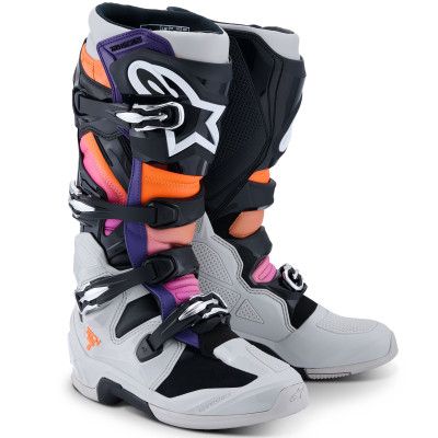 boty Alpinestars Tech 7 2026 black/light grey/orange fluo/gradient