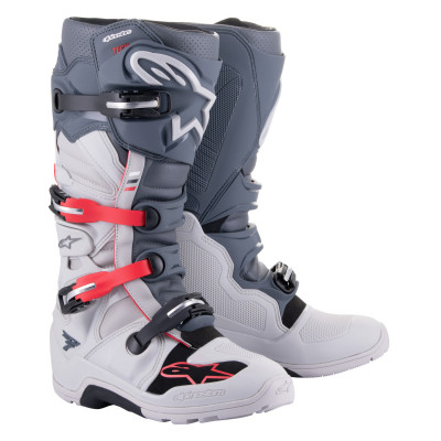 boty Alpinestars Tech 7 Enduro 2025 grey/red fluo/black