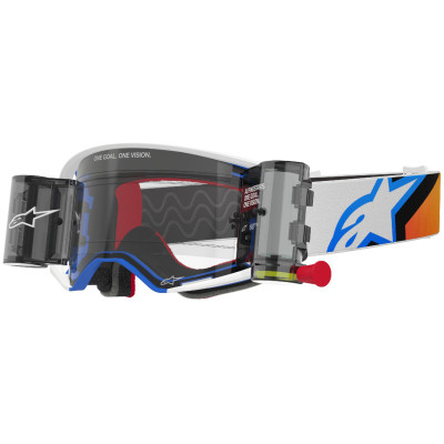 brýle Alpinestars Supertech Corp Roll Off Wide Vision 2025 blue/orange/clear lens