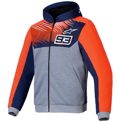 bunda Alpinestars Chrome V2 sport  hoodie MM93 2025 light grey/blue/red fluo