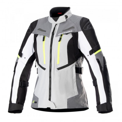dámská bunda Alpinestars Stella Bogota Pro Drystar 2025 grey/dark grey/black/yellow fluo