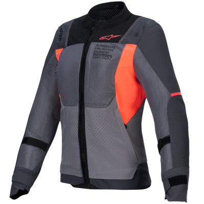 dámská bunda Alpinestars Stella ST-2 Air 2025 grey/dark grey/coral fluo
