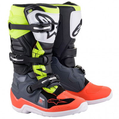 Dětské boty Alpinestars Tech 7 S 2025 grey/red fluo/yellow fluo