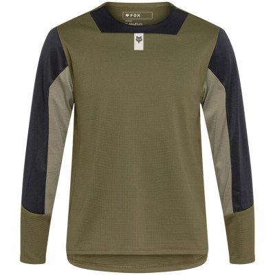 dětský dres Fox Yth Defend Ls Jersey Olive Green
