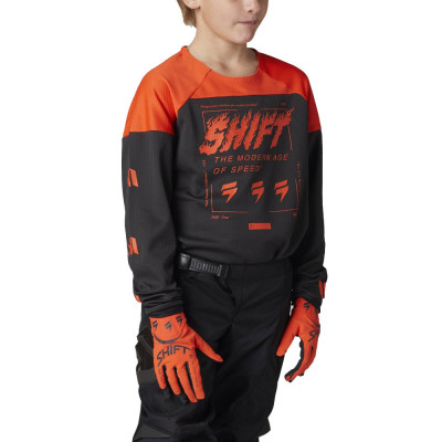 Dětský dres Shift Youth White Label Flame Jersey Blood Orange