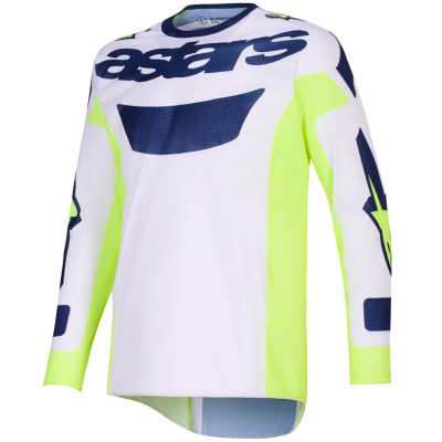 dres Alpinestars Racer Air Riway 2026 light grey/yellow fluo/blue