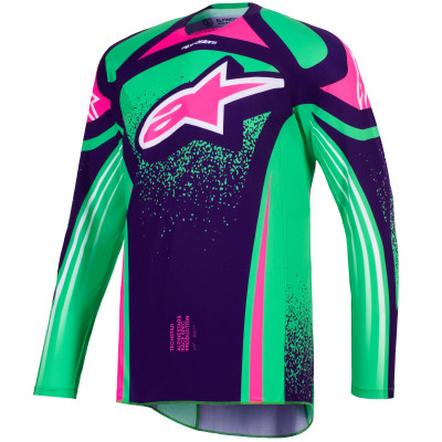 dres Alpinestars Techstar Nomur 2026 dark purple/green/pink fluo