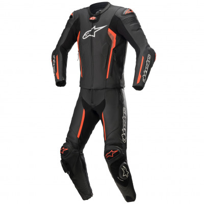 dvoudílná kombinéza Alpinestars Missile 2 black/redf fluo