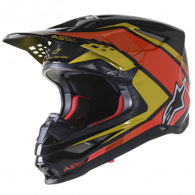Helma Alpinestars Supertech S-M10 Carbon Meta2 black/yellow/orange glossy
