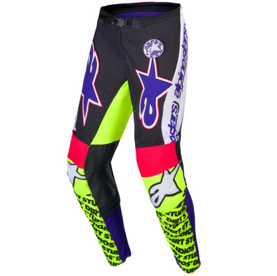 kalhoty Alpinestars Supertech limitovaná edice Dirt Studios 2025 white/purple/pink/yellow fluo