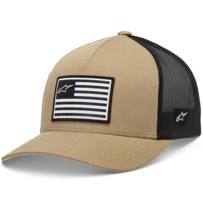 kšiltovka Alpinestars Flag snap hat sand/black/white