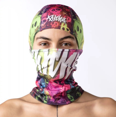 kukla Pitcha NINJA balaclava neon/skull