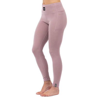 legíny Eivy Pocket Merino Wool Rib Tights faded woodrose