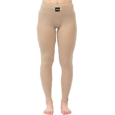 legíny Eivy Pocket Merino Wool Rib Tights sand