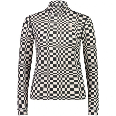 dámské merino triko Mons Royale Cascade merino flex 200 mock neck LS WMNS checkers
