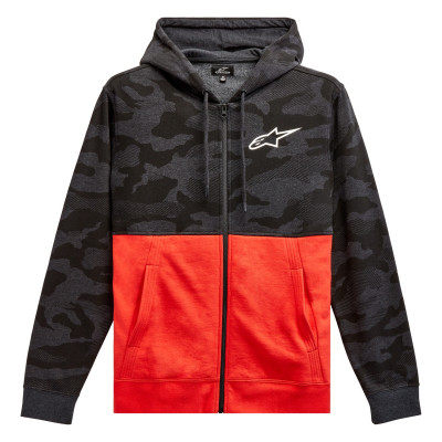 mikina Alpinestars Camo Block hoodie grey camo/red fluo