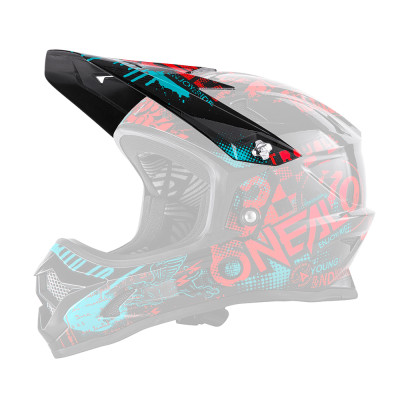 Náhradní kšilt přilby O´Neal Backflip RL2 ATTACK černá/červená