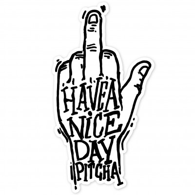 nálepka Pitcha NICE DAY sticker 15cm white