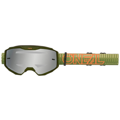 brýle O´Neal B-10 Striped green/orange/silver mirror