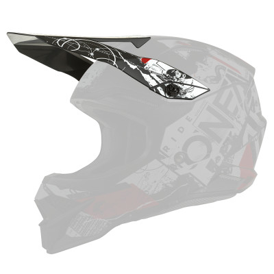 O´Neal kšilt pro přilbu 3SRS SCARZ black/white/red