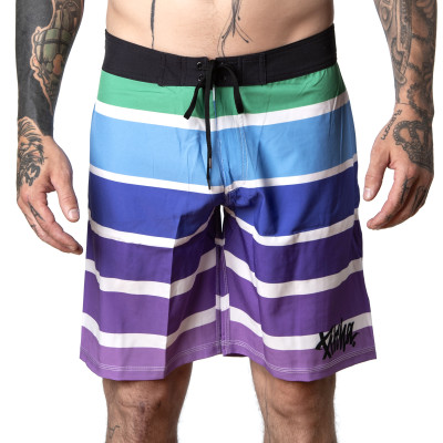 plavky Pitcha STRIPER boardshort blue/purple