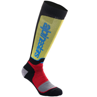 ponožky Alpinestars MX Plus black/red fluo/yellow fluo/blue