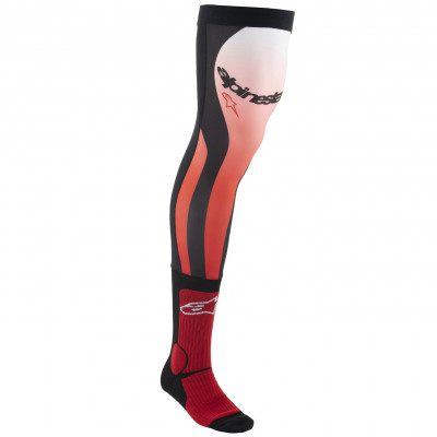 ponožky pod ortézy Alpinestars Knee Brace 2024 red fluo/white/black