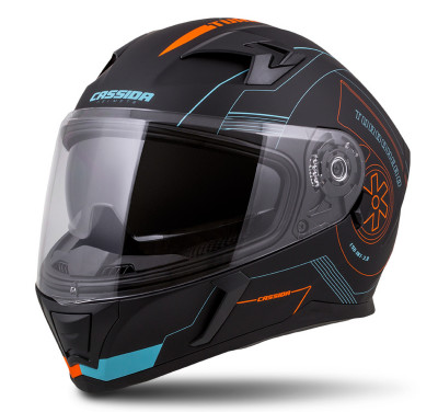 helma Cassida Integral 3.0 Turbohead black matte/orange/blue